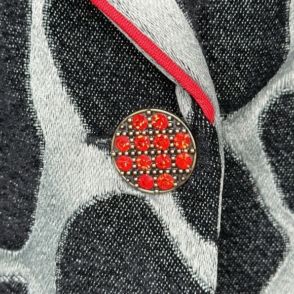 Moka Sport Giraffe Print Belted Notch Collar Coat Size Large - Picture 3 of 9